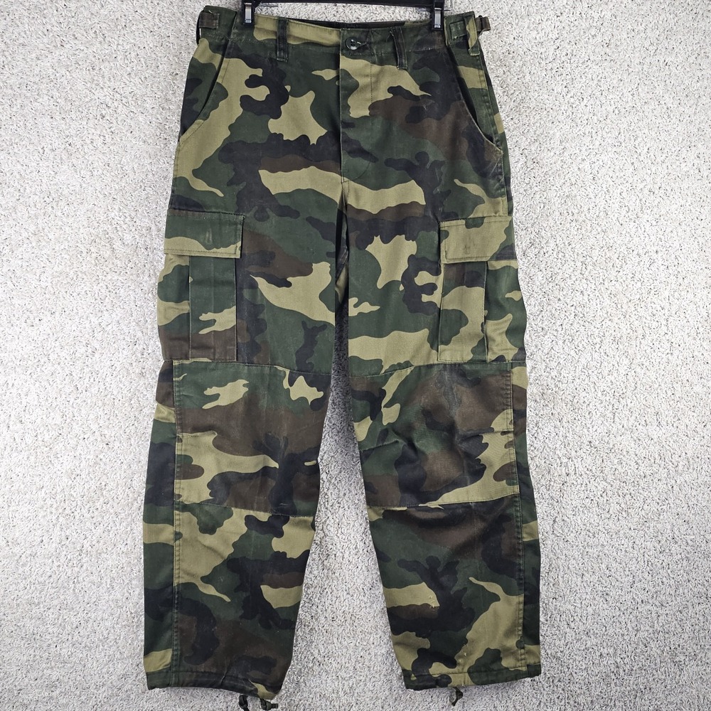 Vintage Winchester Hunting Woodland Camo Cargo Pants Size 32x28.5 Button Fly